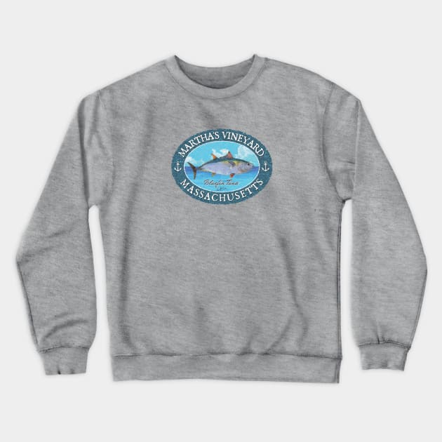 Martha's Vineyard, Massachusetts Bluefin Tuna Crewneck Sweatshirt by jcombs